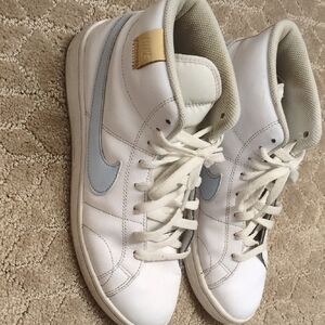 Nike White and Light Blue Women's Sneakers